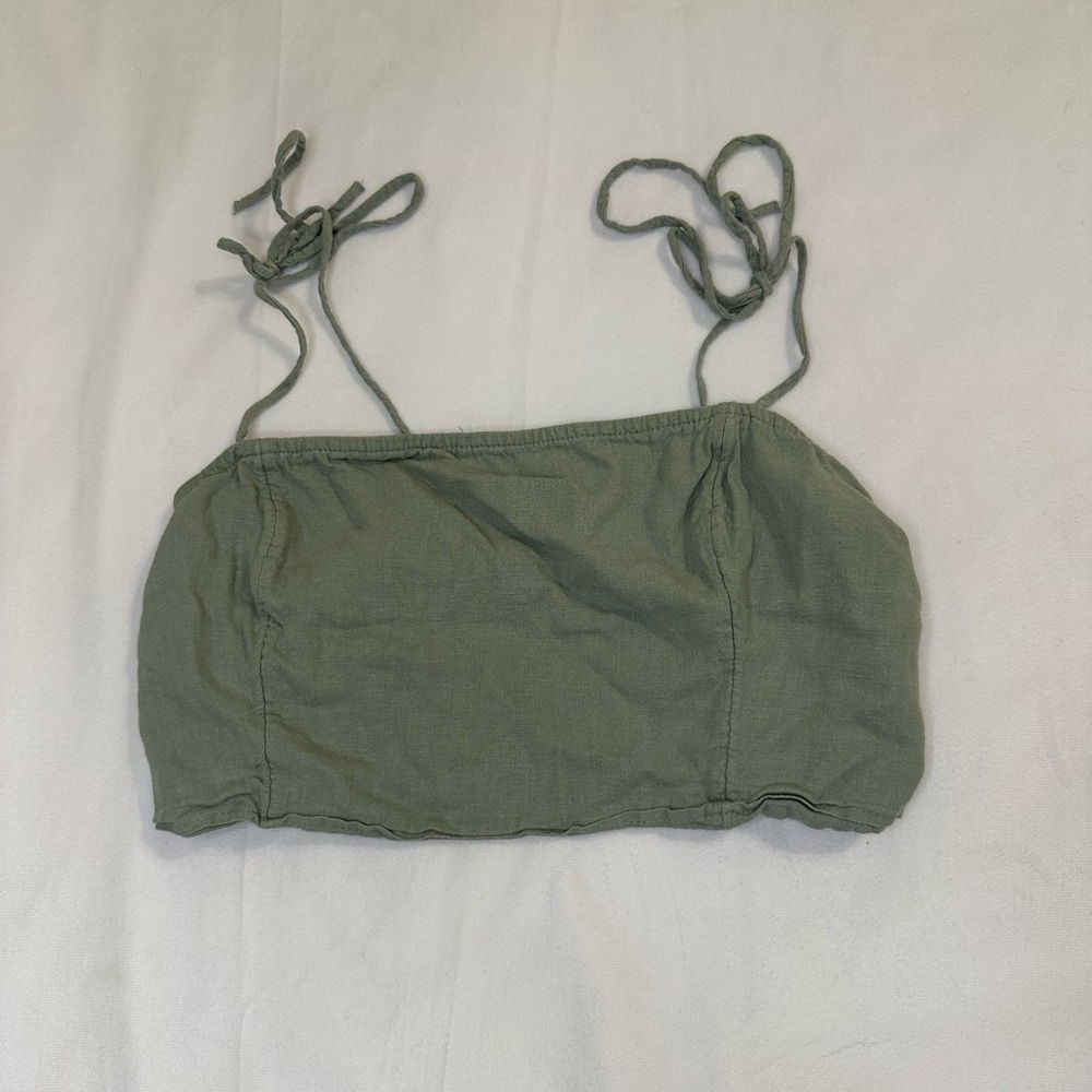 Abercrombie & Fitch Tie Strap Green Crop Top Size Small.